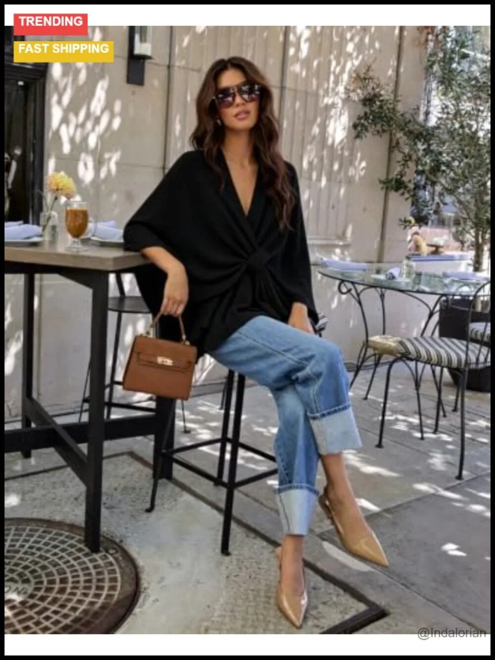 Elegant Poncho Sweater Wrap Cross Front Shawl for Fall Winter Evening